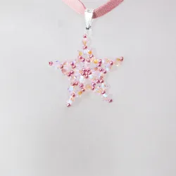 Pendant 30cm - Virgo-Pale pink Suede - Pendant 30cm - Laiton argenté